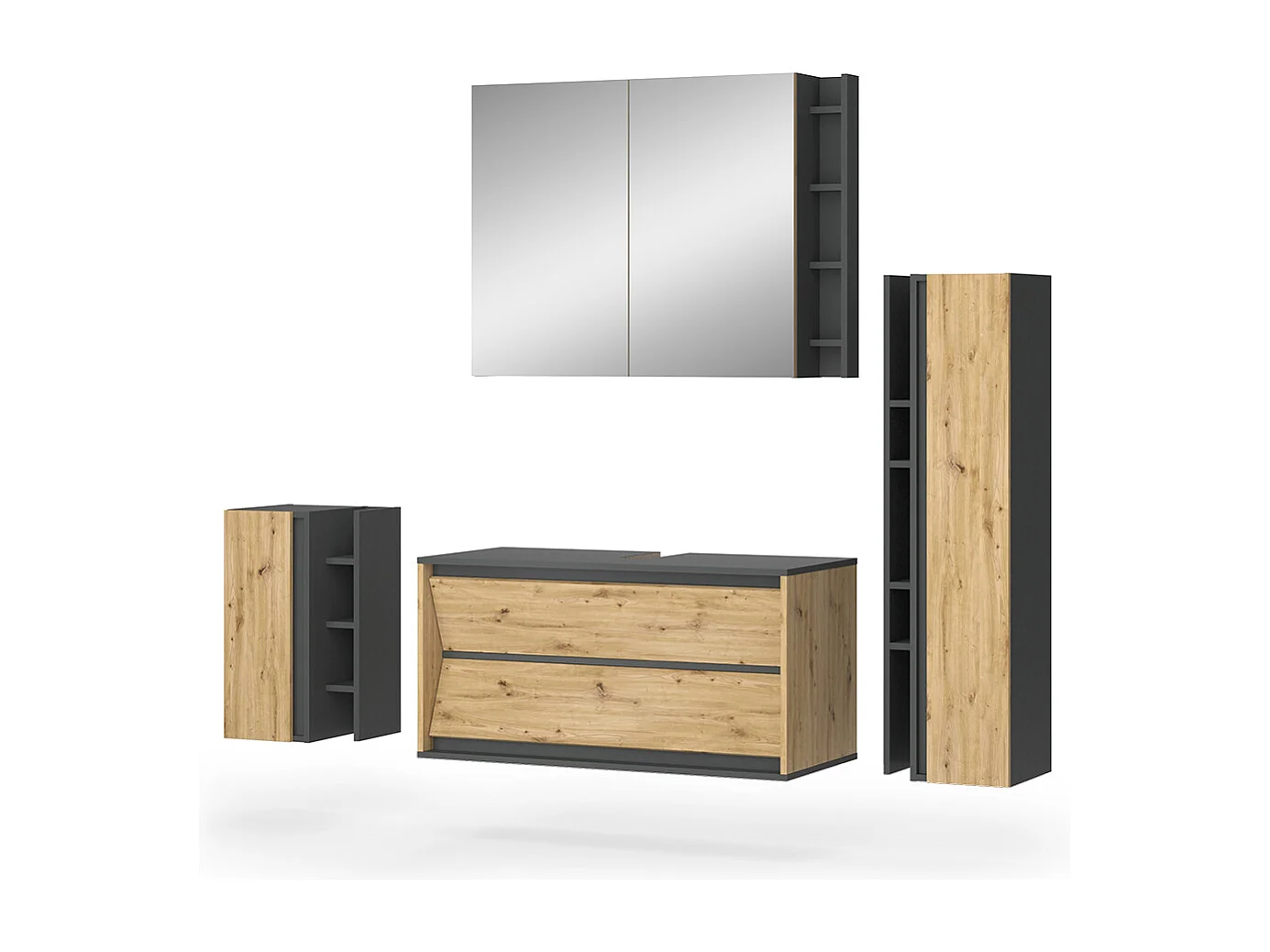 Badmöbel-Set anthrazit/artisan 100x45x50 edelin