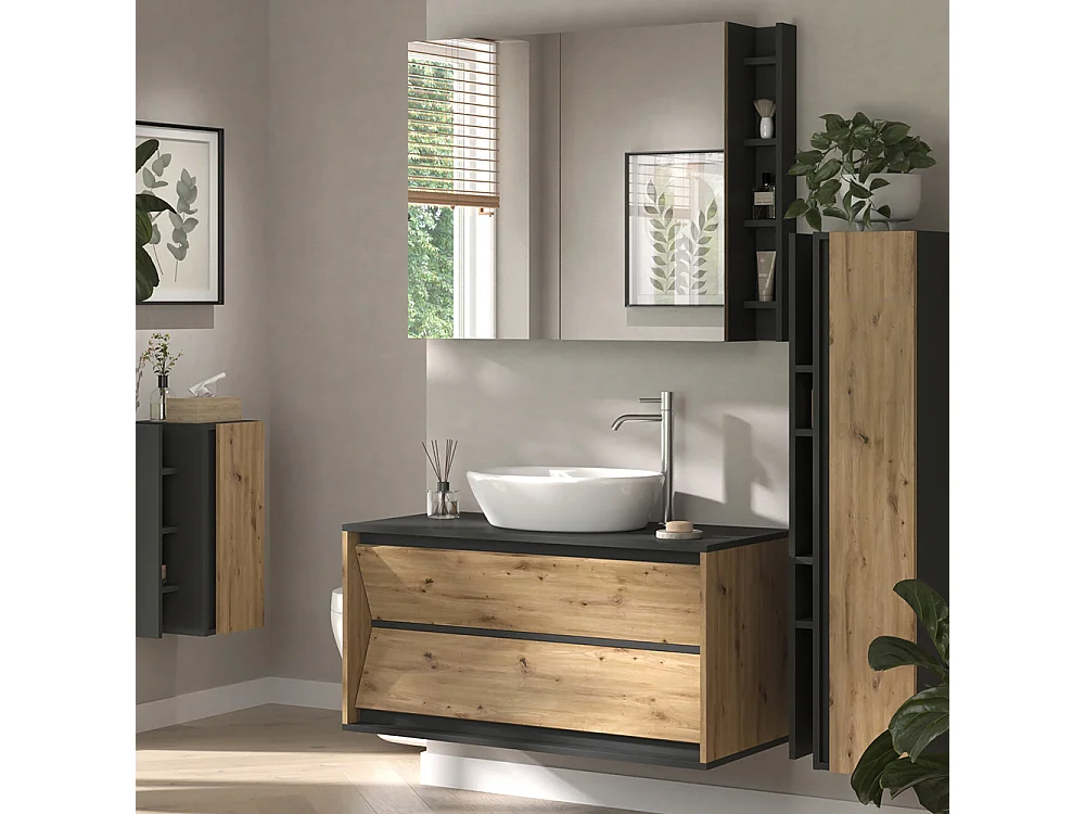Badmöbel-Set anthrazit/artisan 100x45x50 edelin