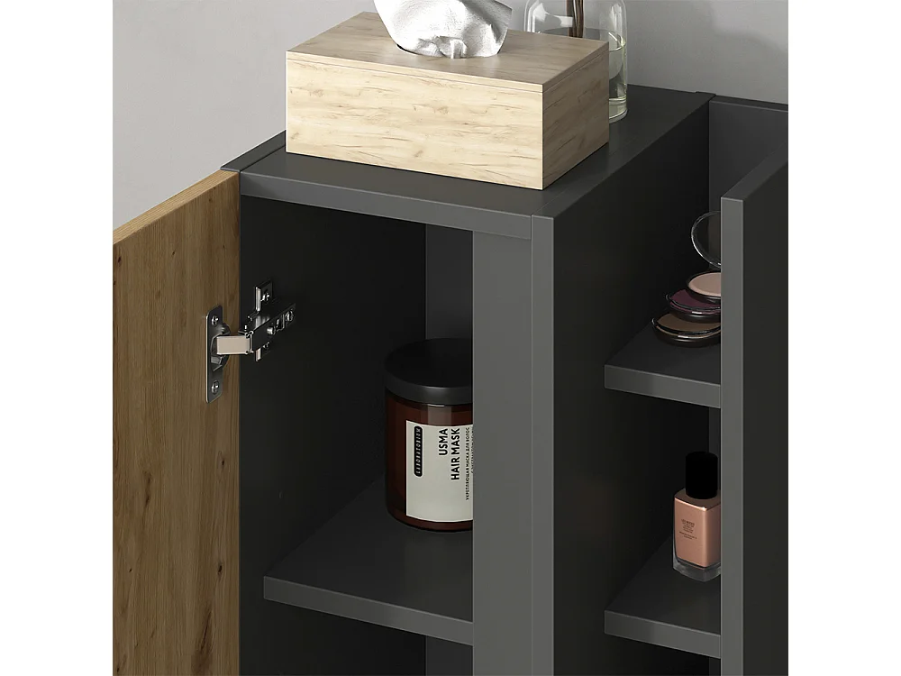 Meubles bain anthracite/artisan 100x45x50 edelin