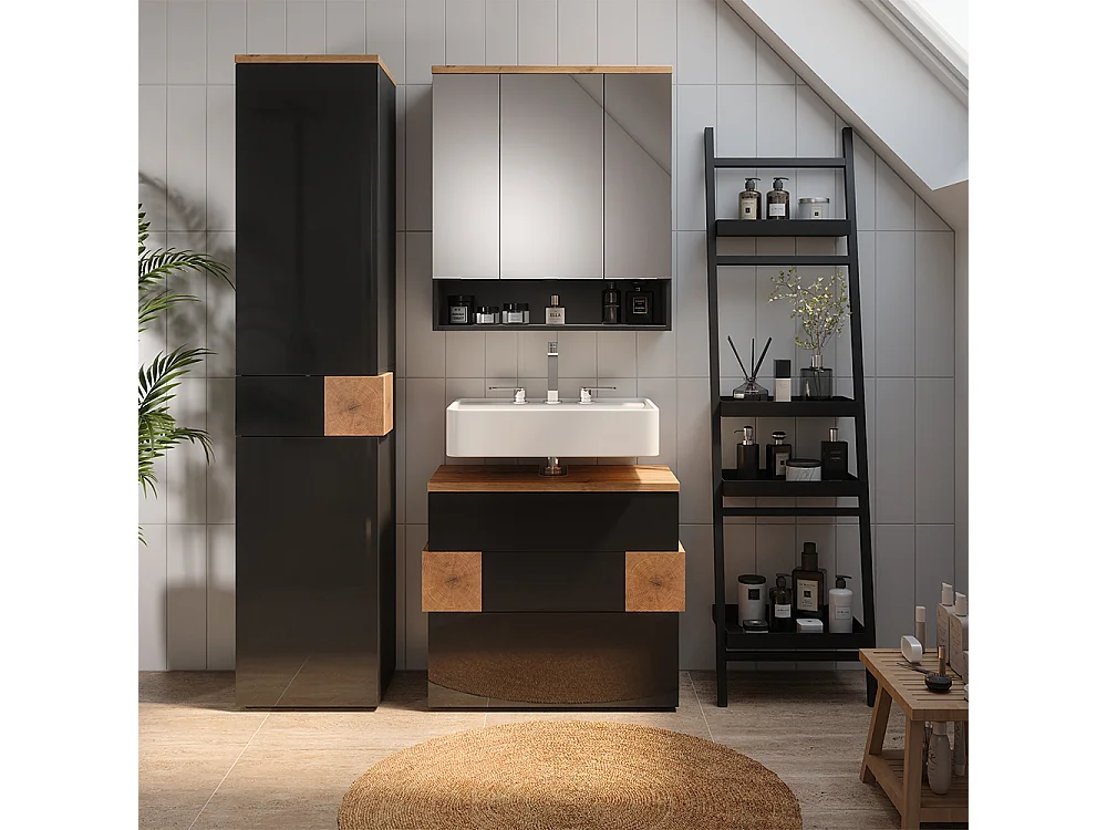 Meubles bain anthracite 70x37x64.5 eden