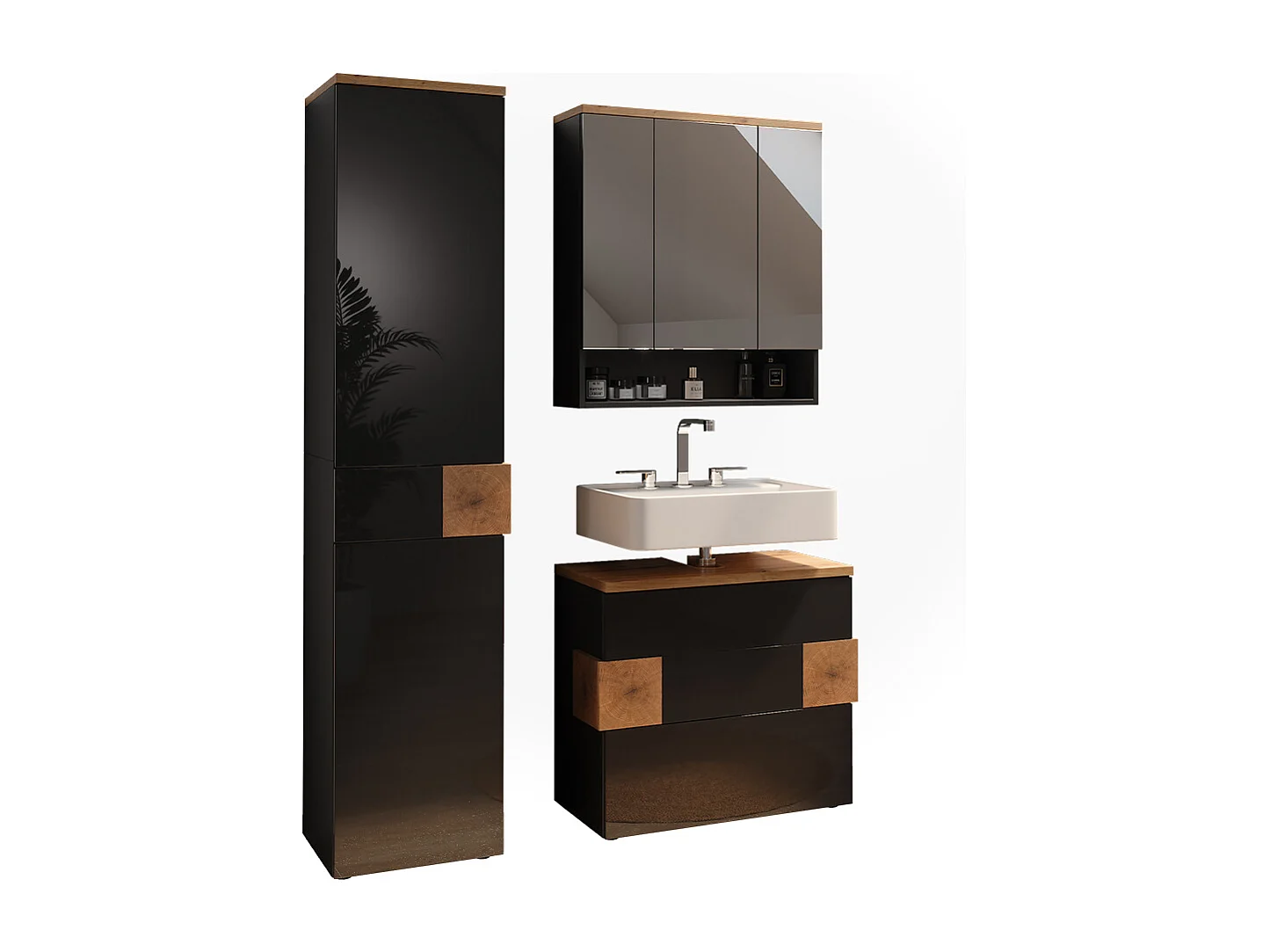 Meubles bain anthracite 70x37x64.5 eden