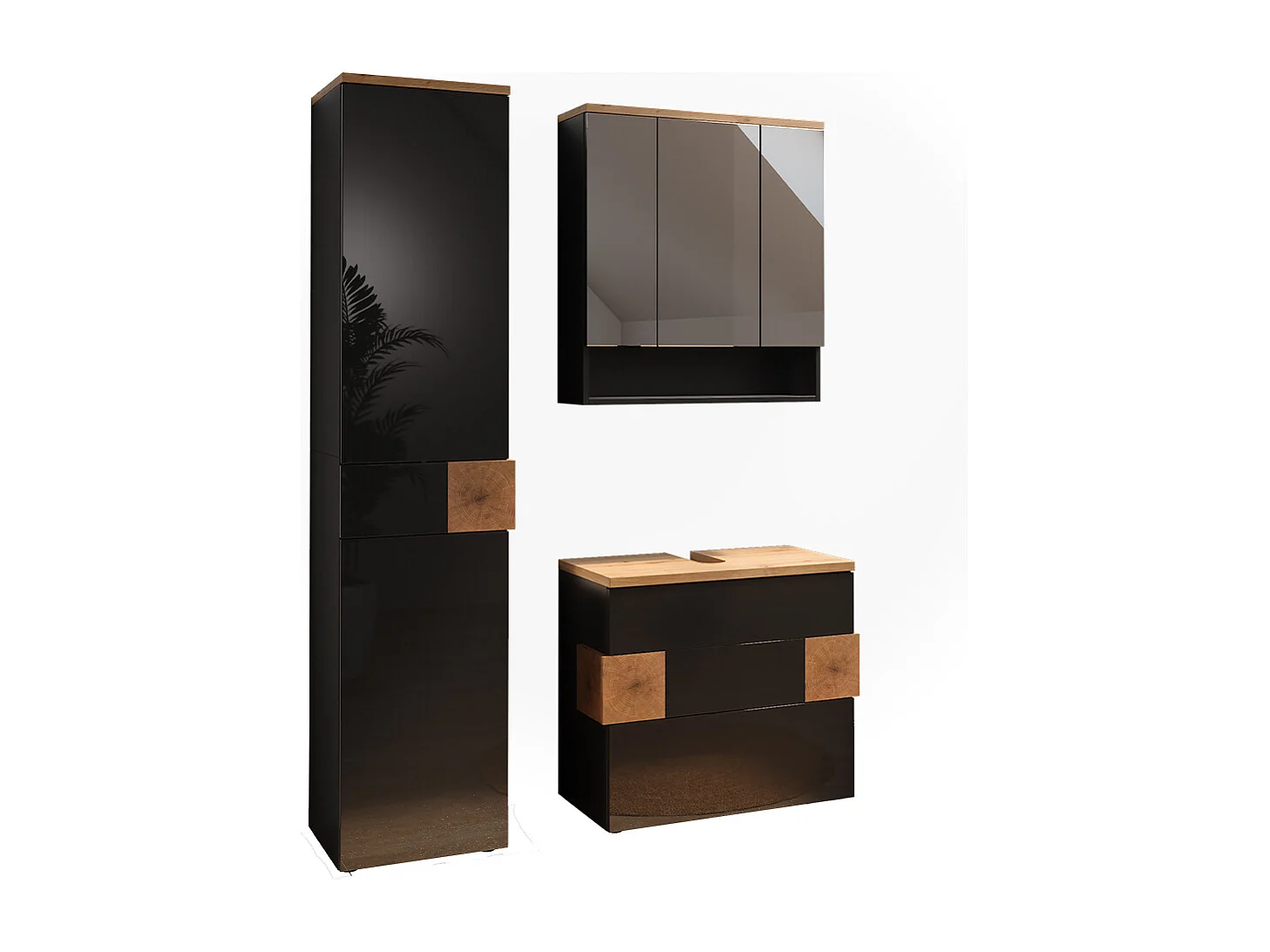 Badmöbel-Set anthrazit 70x37x64.5 eden