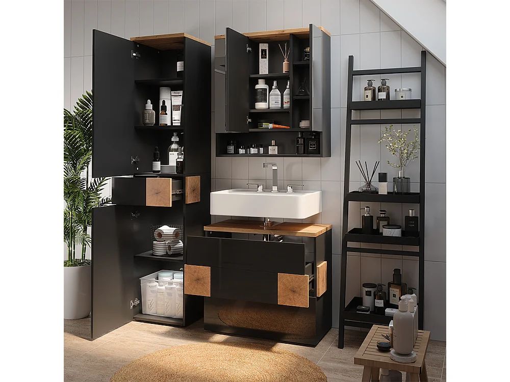 Badmöbel-Set anthrazit 70x37x64.5 eden