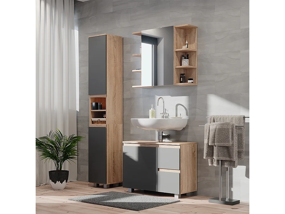 Set mobili bagno sonoma 80x33x60 j-shape