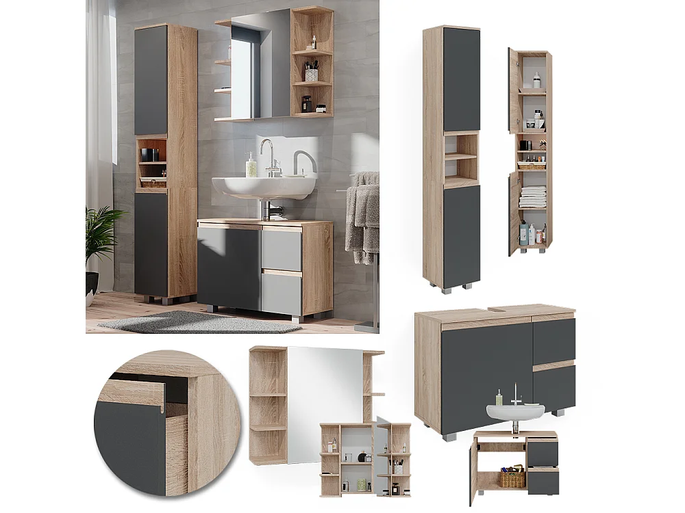 Meubles bain sonoma 80x33x60 j-shape