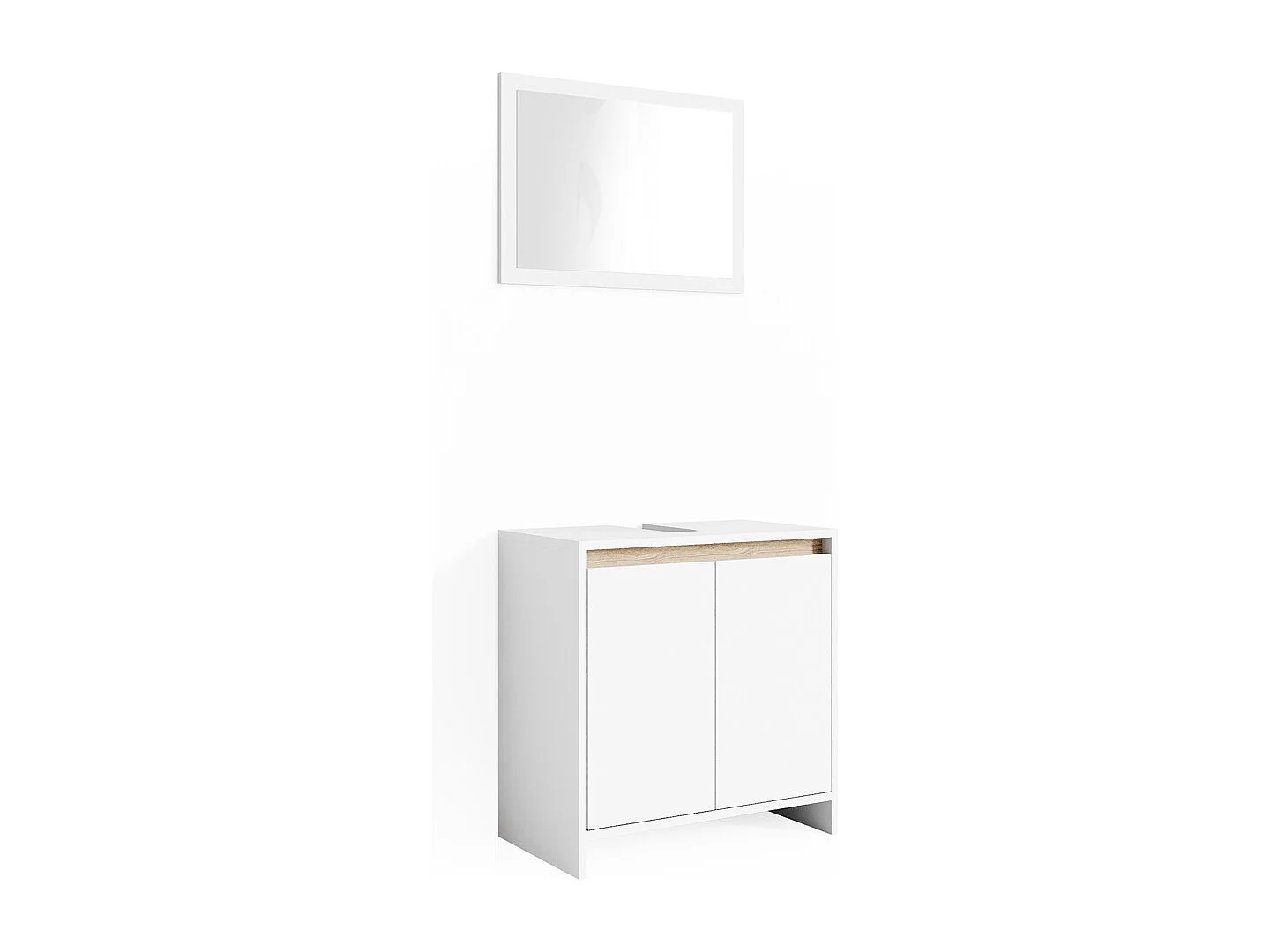 Meubles bain blanc/sonoma 58x33x60 emma