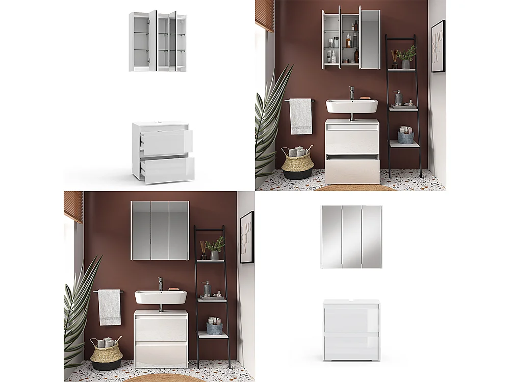 Meubles bain blanc 60x30x62 majest