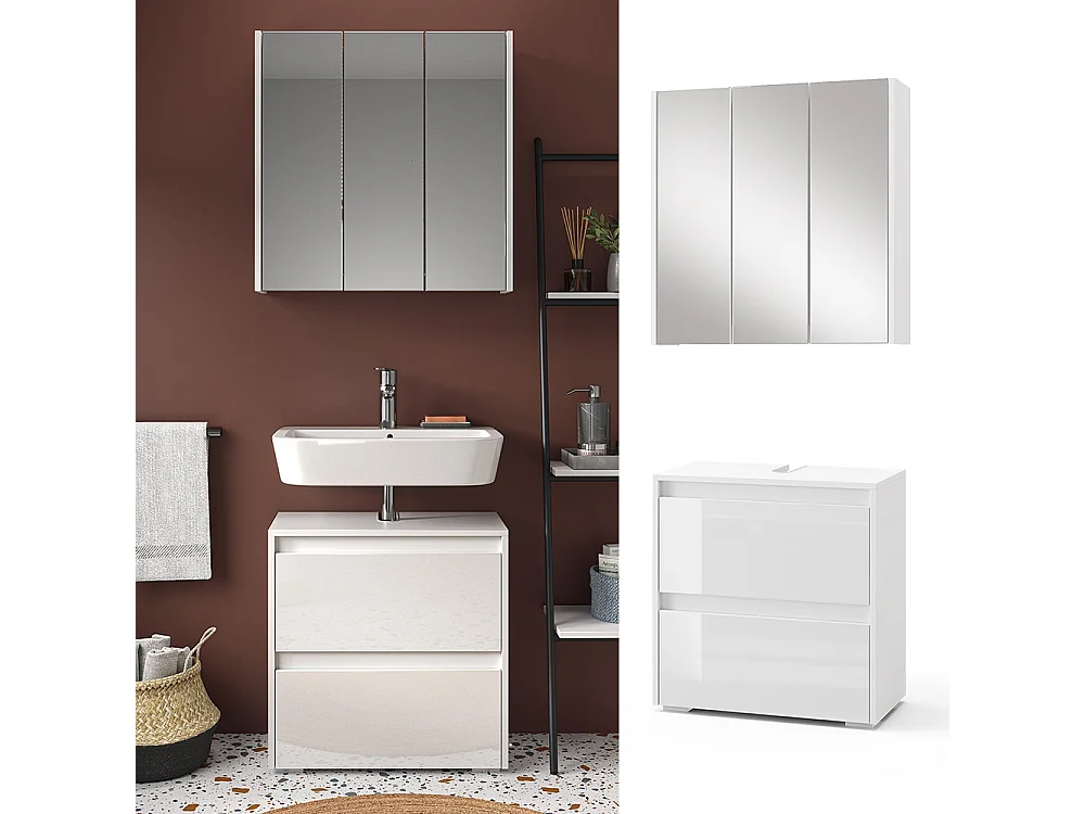 Meubles bain blanc 60x30x62 majest