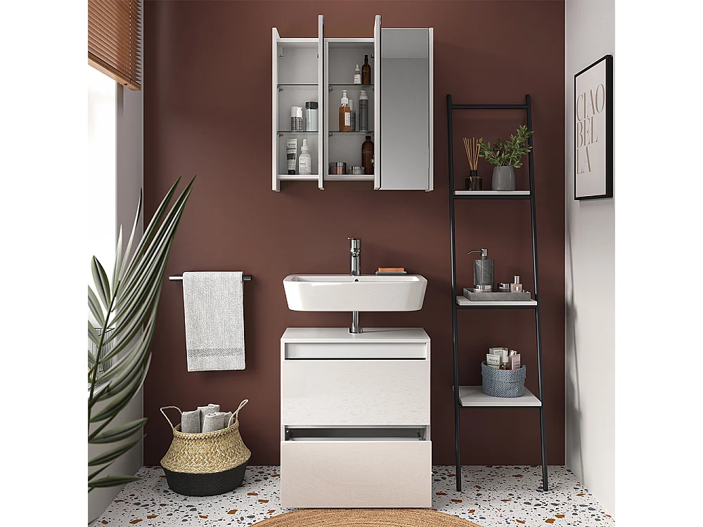 Meubles bain blanc 60x30x62 majest