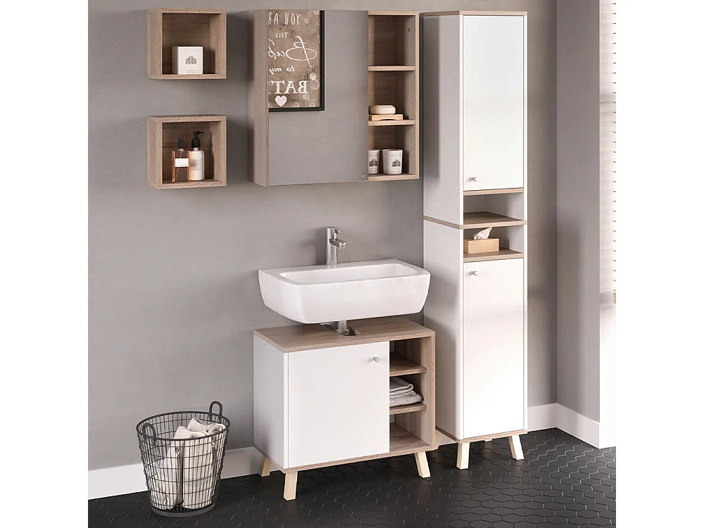 Meubles bain blanc 62x32x54 senyo