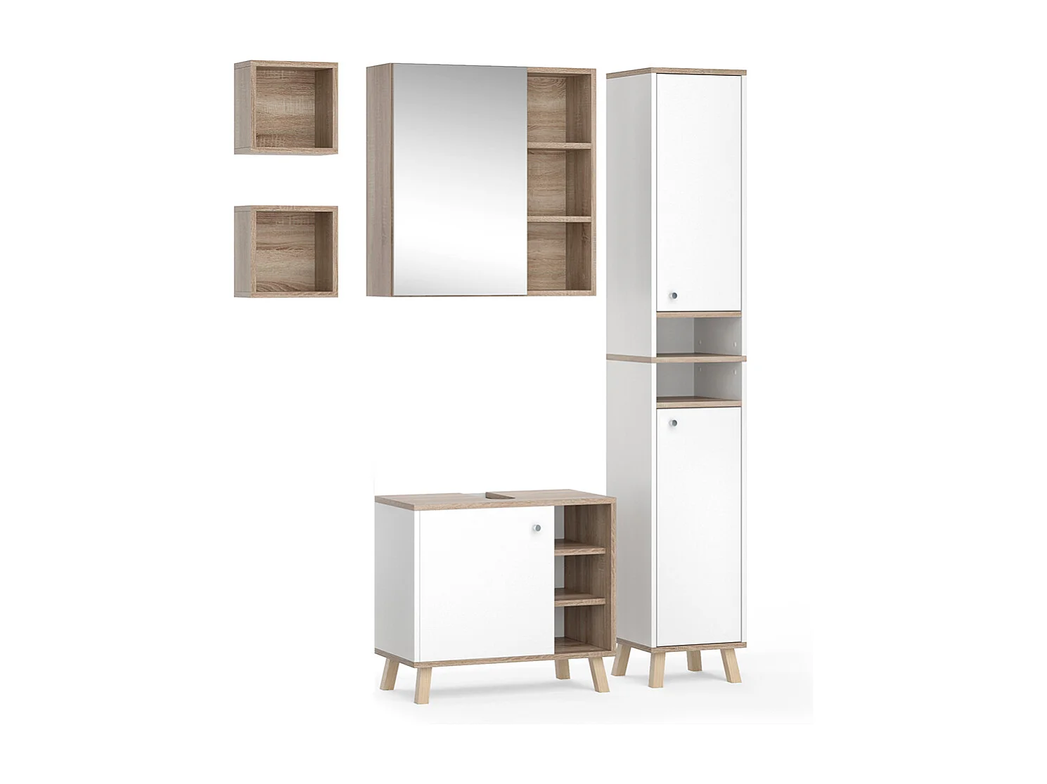 Meubles bain blanc 62x32x54 senyo