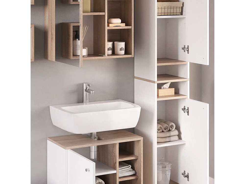Meubles bain blanc 62x32x54 senyo