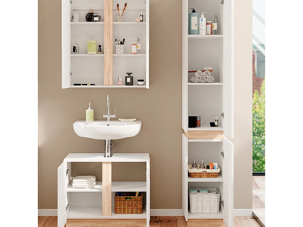 Set di mobili da bagno bianco 70x34x55 gloria