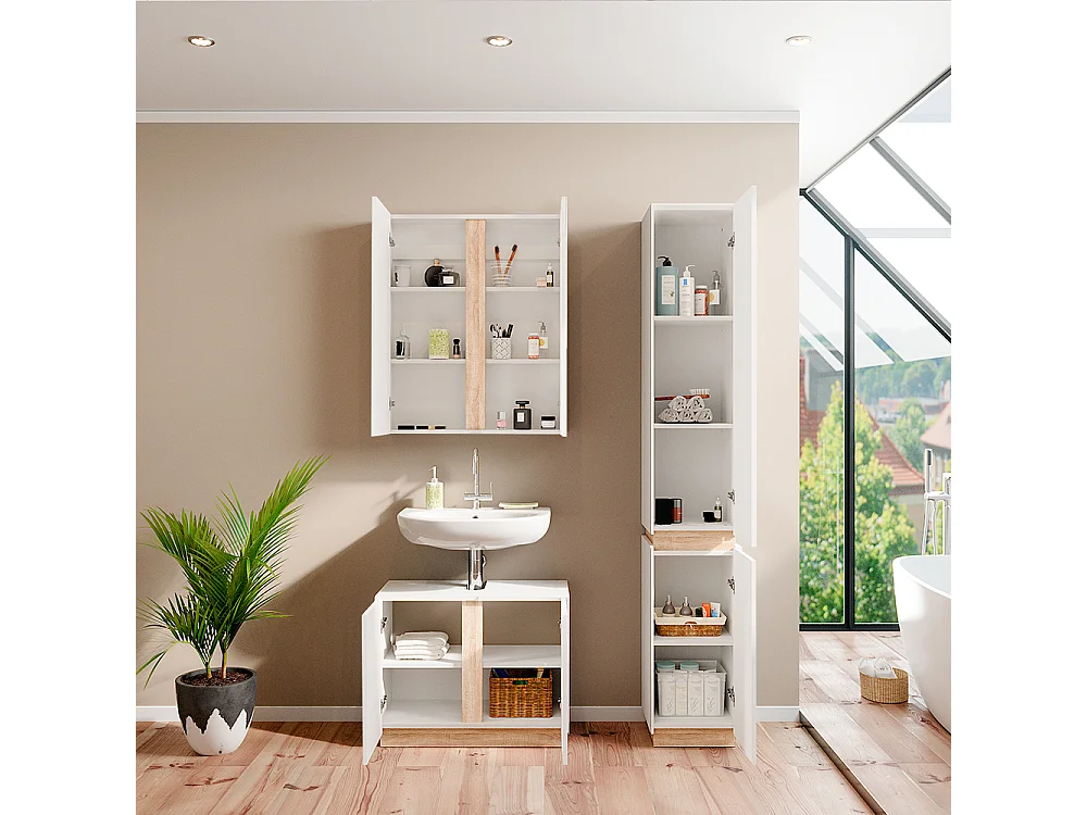 Set di mobili da bagno bianco 70x34x55 gloria