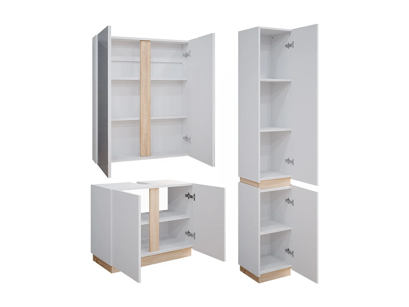 Set di mobili da bagno bianco 70x34x55 gloria