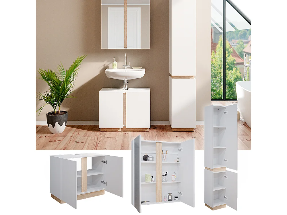 Meubles bain blanc 70x34x55 gloria