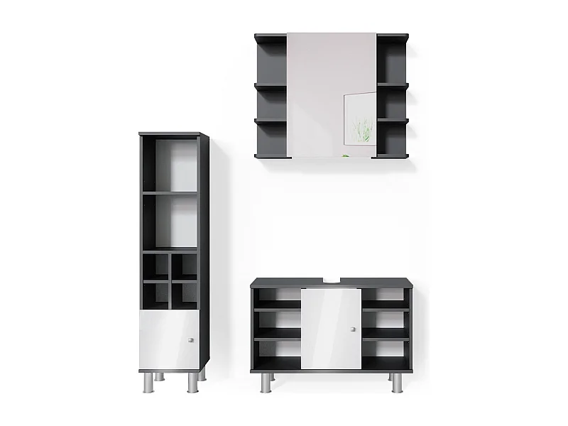 Badmöbel-Set anthrazit 60x32x54 fynn