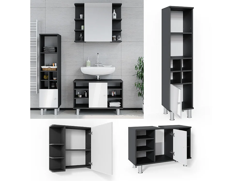 Meubles bain anthracite 60x32x54 fynn