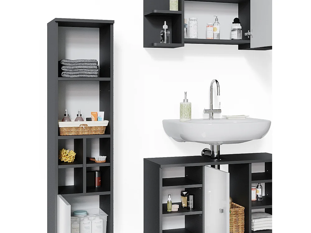 Meubles bain anthracite 60x32x54 fynn