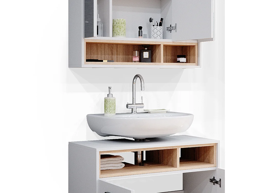 Set mobili bagno bianco 80x40x64 beatrice