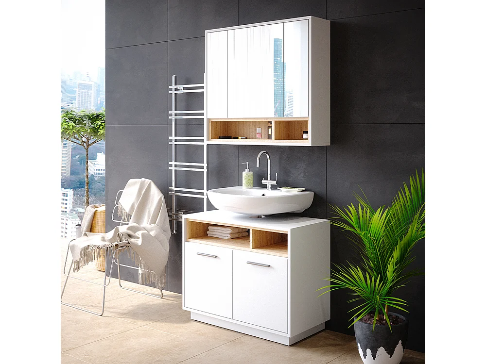 Meubles bain blanc 80x40x64 beatrice