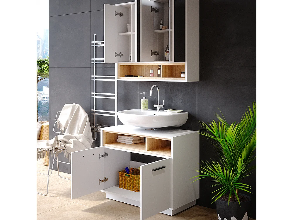 Meubles bain blanc 80x40x64 beatrice