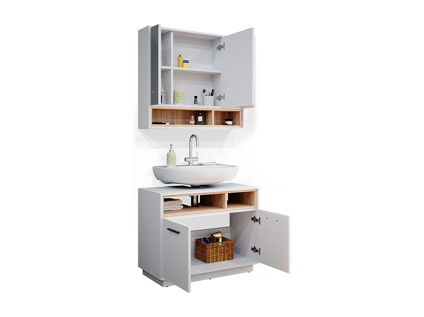 Meubles bain blanc 80x40x64 beatrice