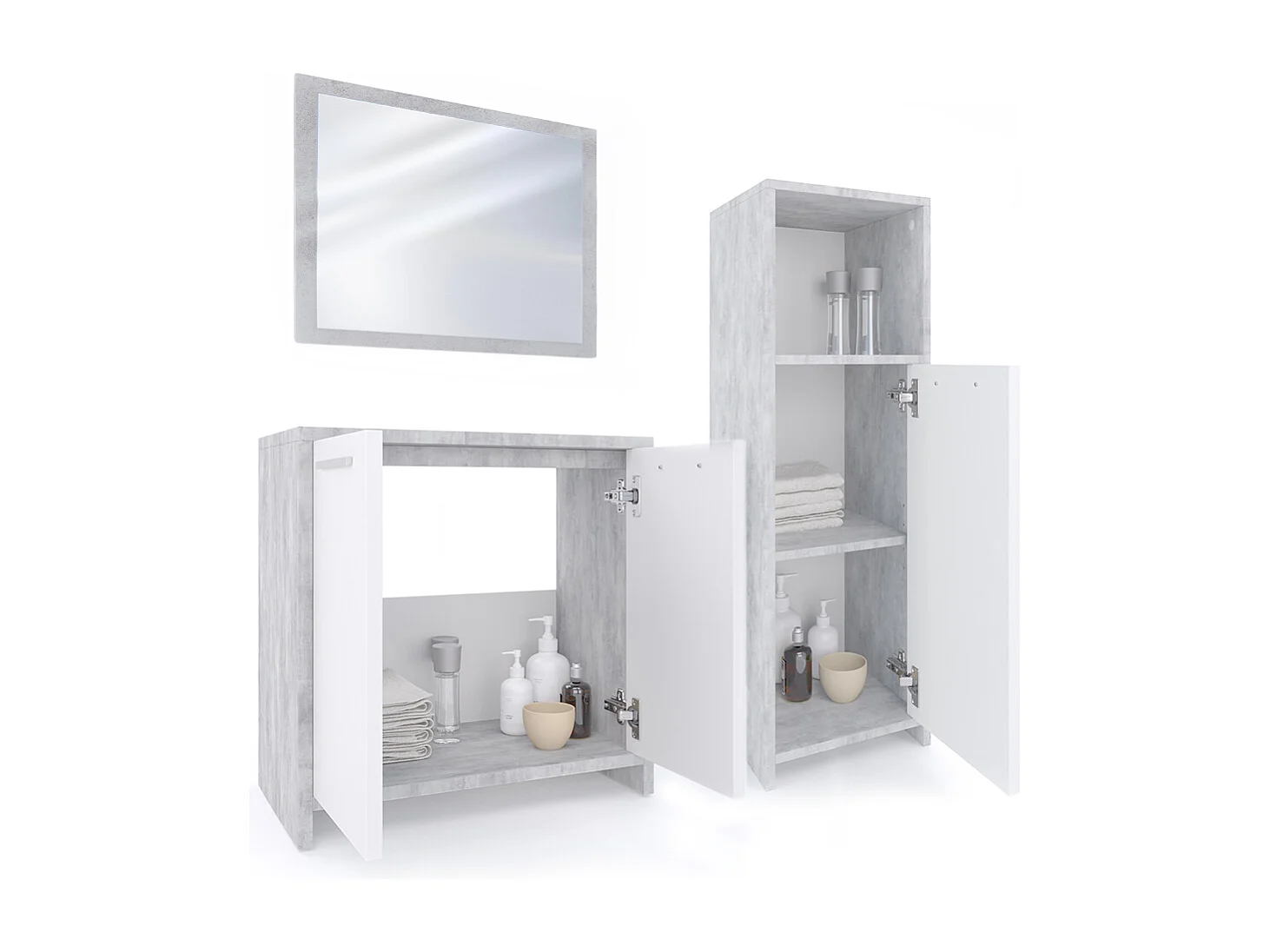 Conjunto de muebles de baño hormigón 58x33x60 kiko