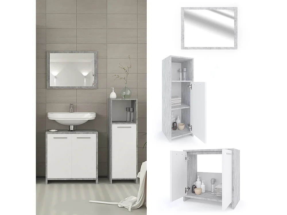 Meubles bain béton 58x33x60 kiko