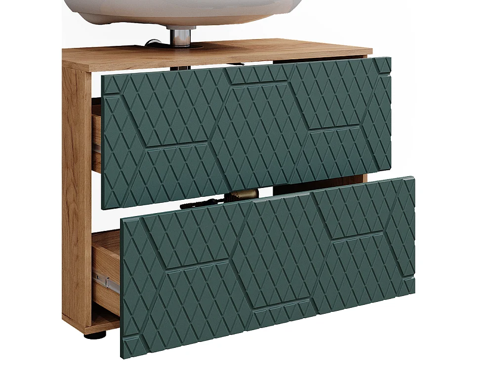 Conjunto de muebles de baño roble verde/dorado 80x41x58.6 irma
