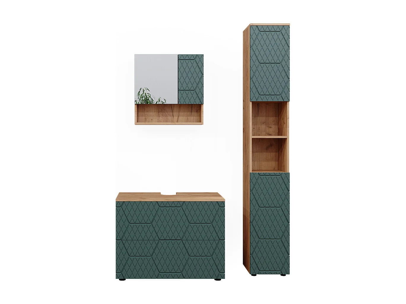 Meubles bain vert/force de lor chêne 80x41x58.6 irma