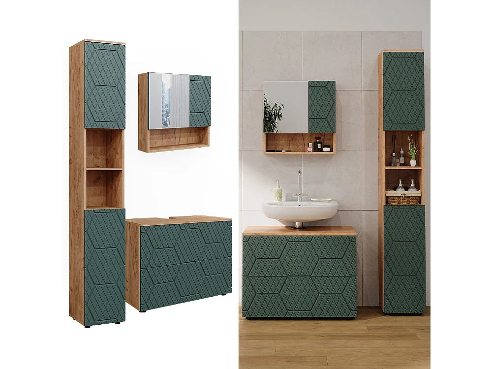 Meubles bain vert/force de lor chêne 80x41x58.6 irma