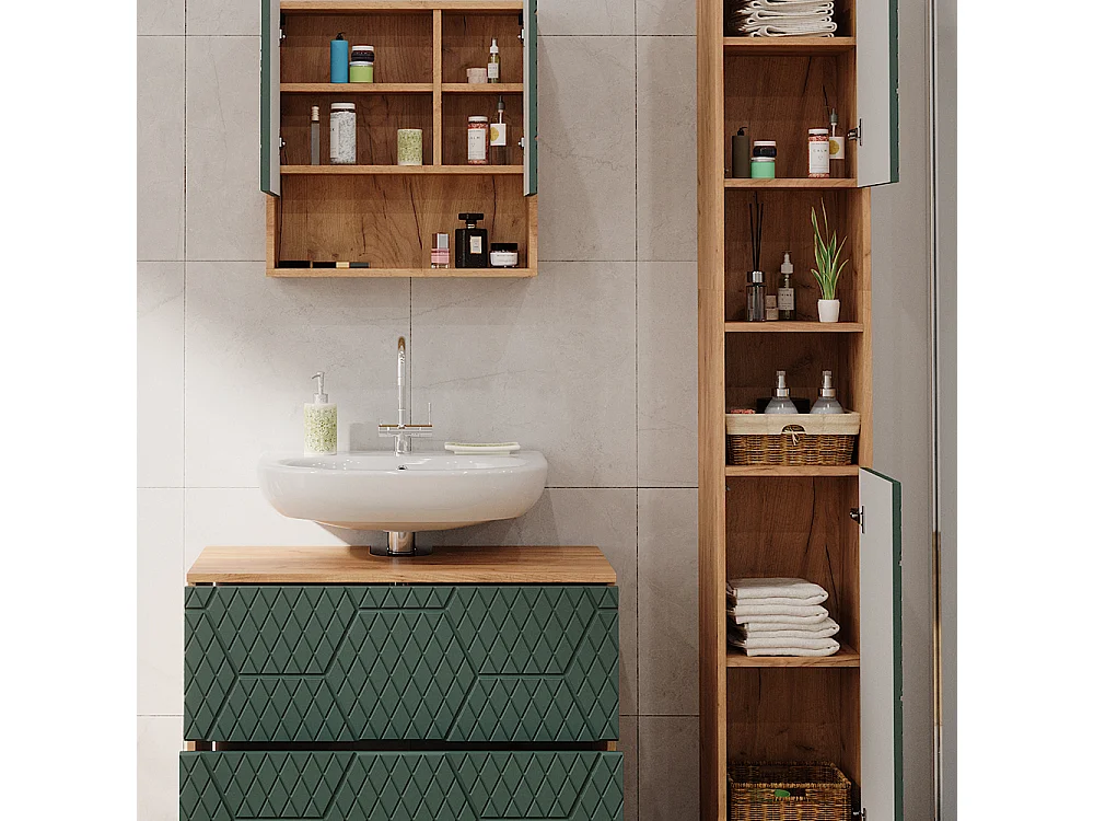 Meubles bain vert/force de lor chêne 80x41x58.6 irma