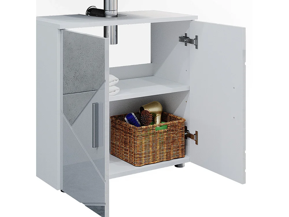 Conjunto de muebles de baño blanco alto brillo con inserciones 80x41x58.6 irma