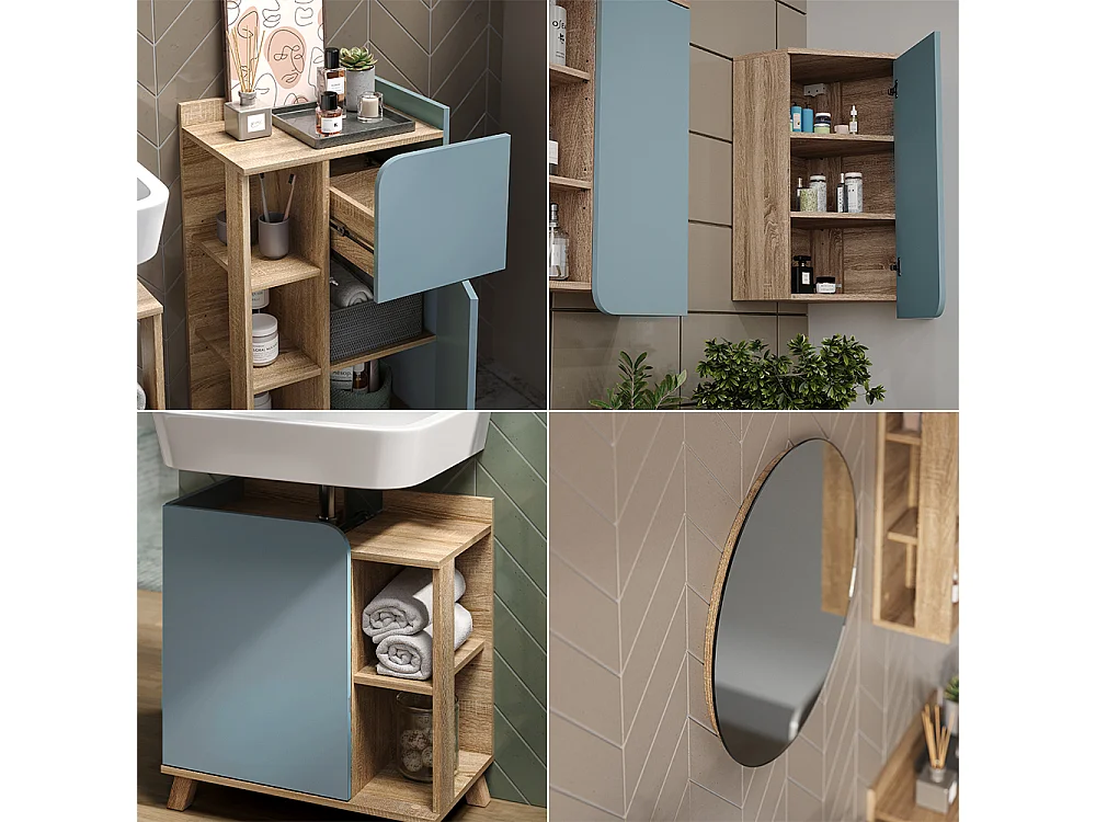 Meubles bain sonoma/bleu 60x35x65 karen