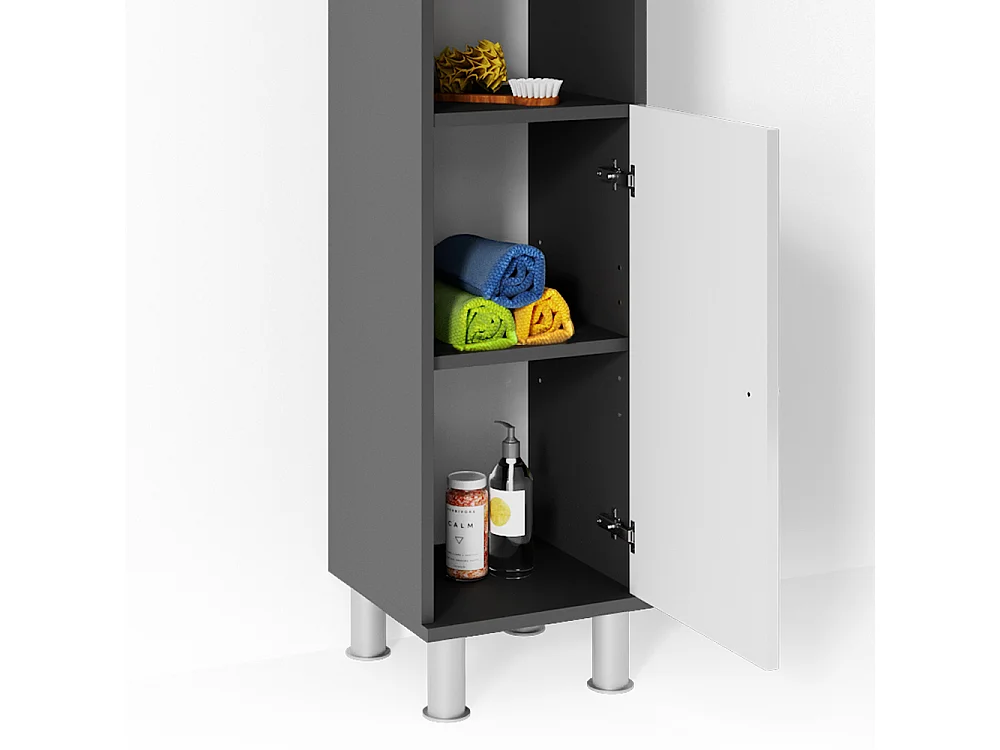 Set mobili bagno antracite 60x32x54 fynn