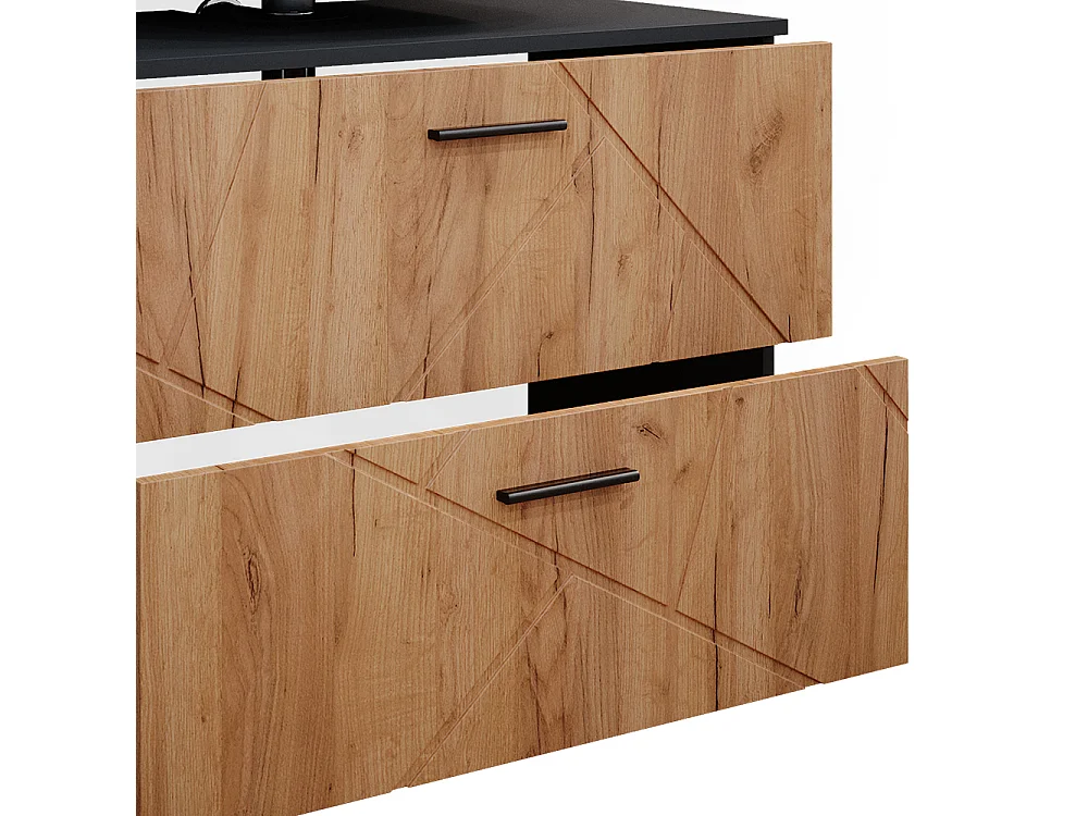 Meubles bain chêne doré/anthracite 80x41x58 irma