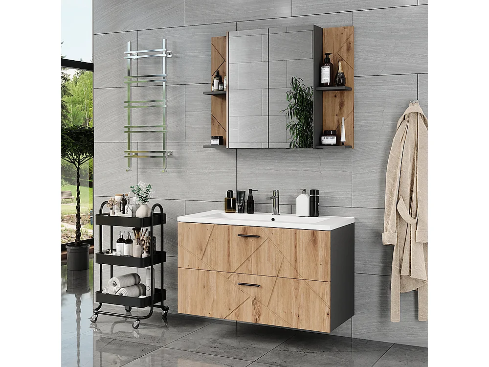Badmöbel-Set anthrazit/artisan 100x44.6x57 irma