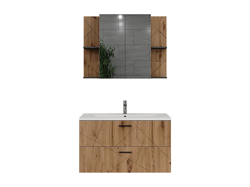 Badkamermeubelset antraciet/artisan 100x44.6x57 irma