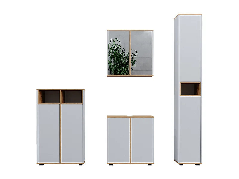 Set mobili bagno bianco/artisan 60x30x62 didi