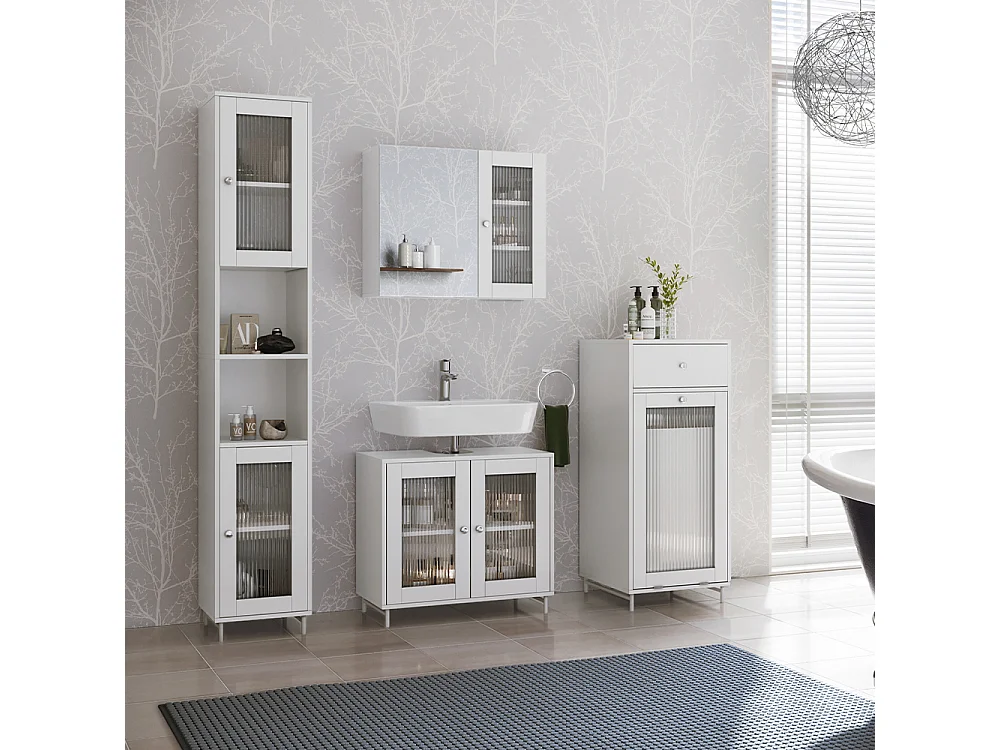Set di mobili da bagno bianco 60x30x58 malte