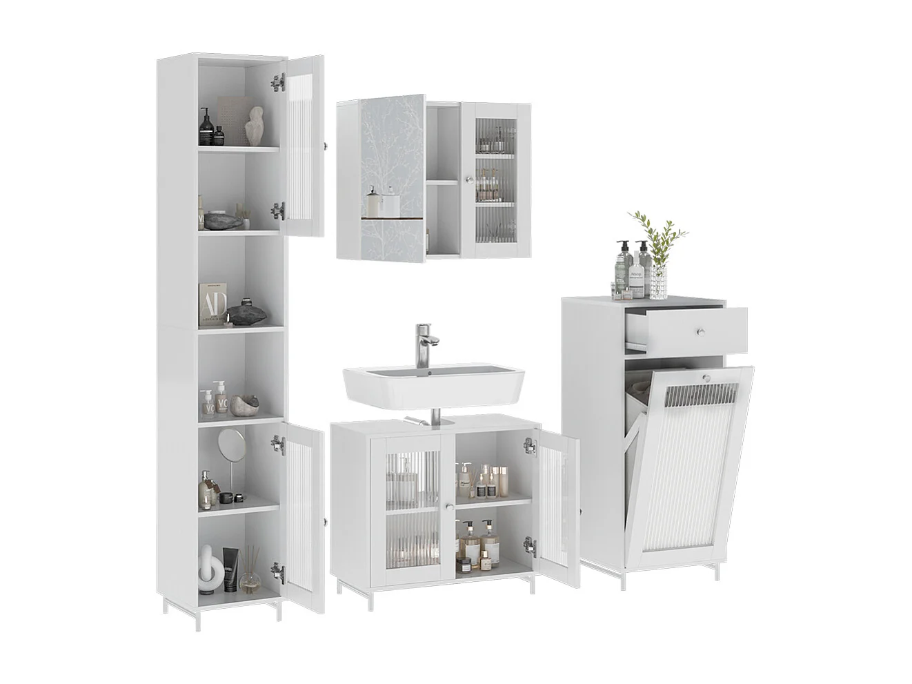 Meubles bain blanc 60x30x58 malte