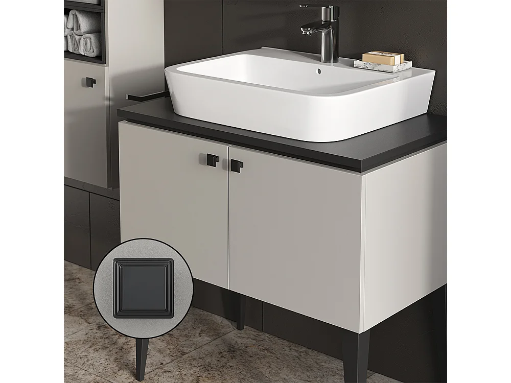 Conjunto de muebles de baño gris 80x50x79 gerta