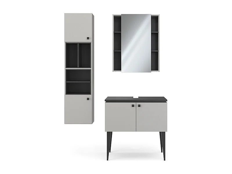 Conjunto de muebles de baño gris 80x50x79 gerta