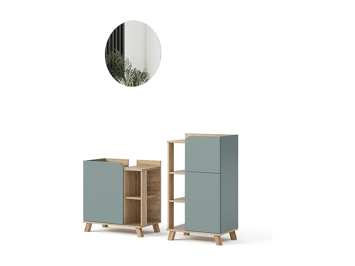 Badkamermeubelset sonoma/blauw 60x35x65 karen