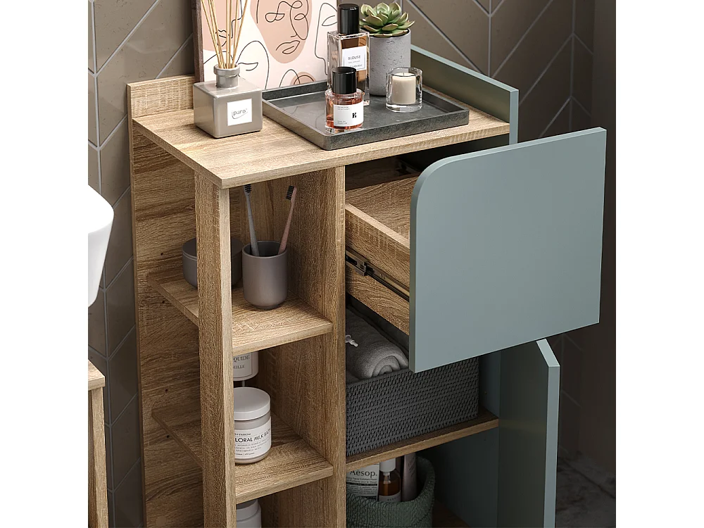 Meubles bain sonoma/bleu 60x35x65 karen