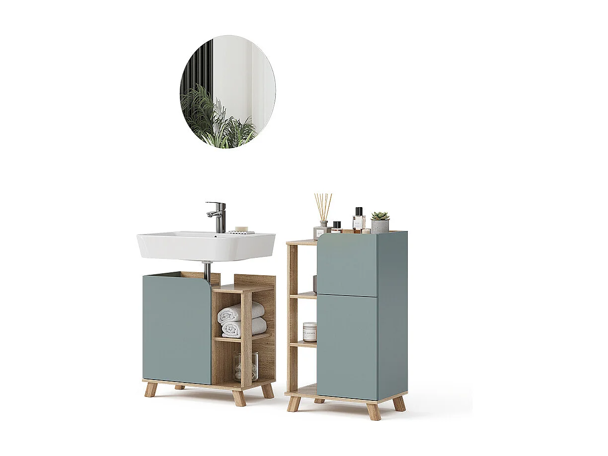 Meubles bain sonoma/bleu 60x35x65 karen