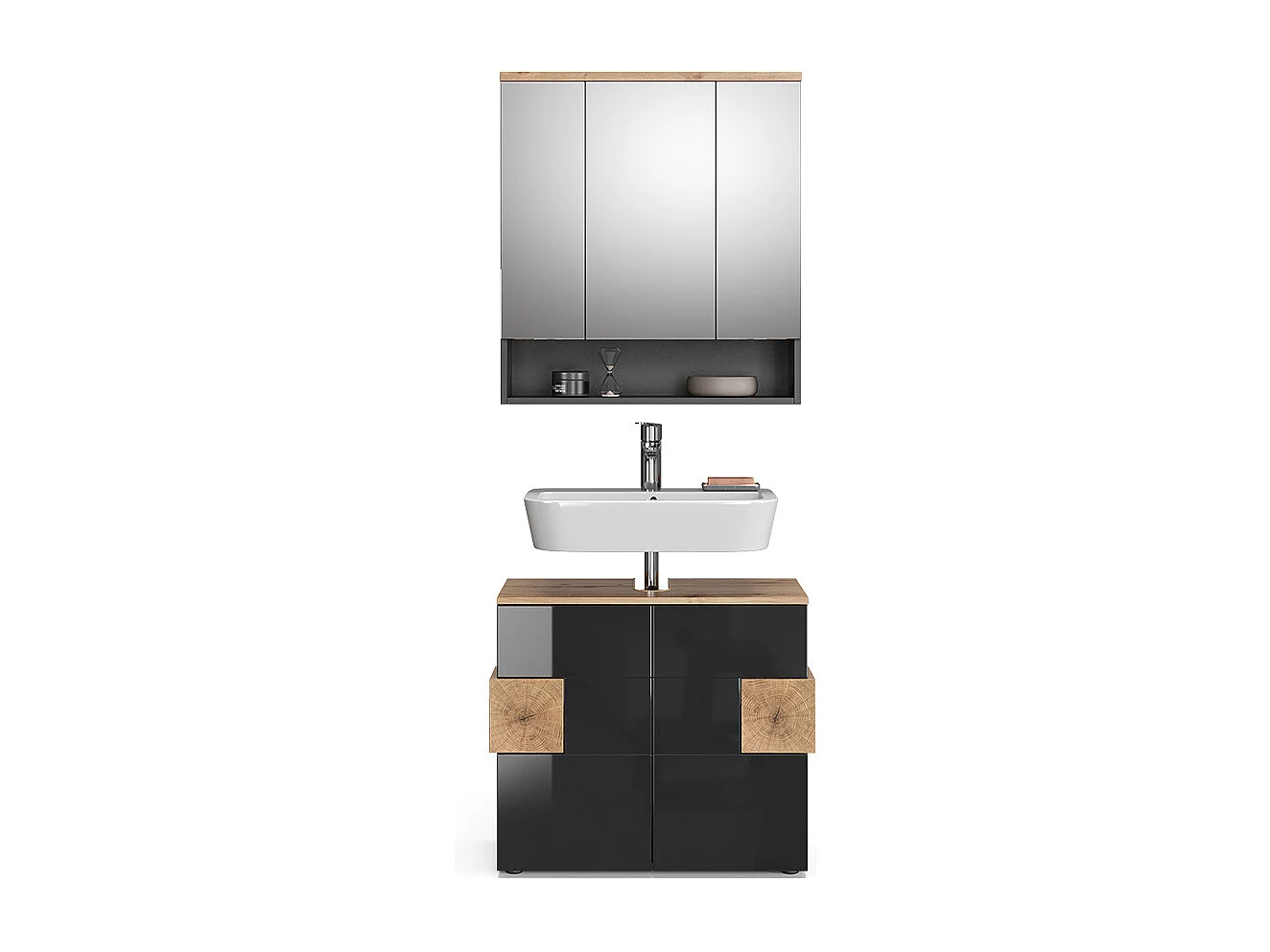 Set mobili bagno antracite 73x37x64 eden