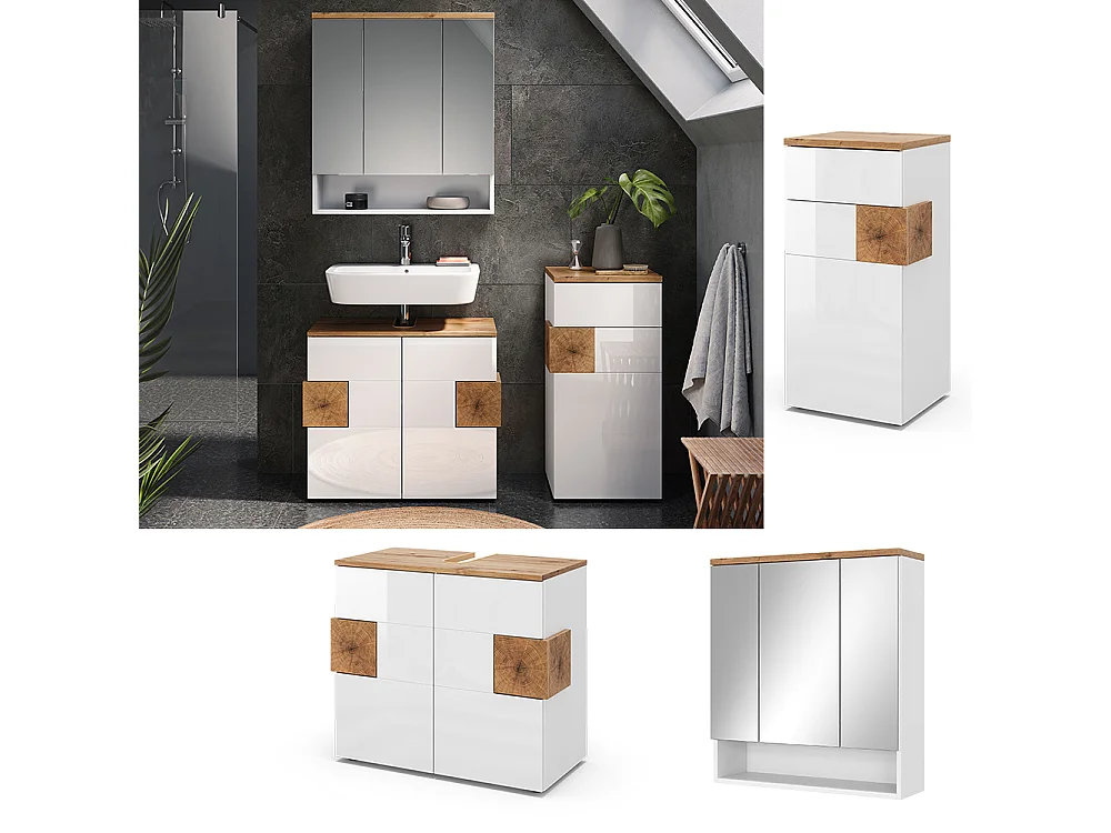 Meubles bain blanc 73x37x64 eden