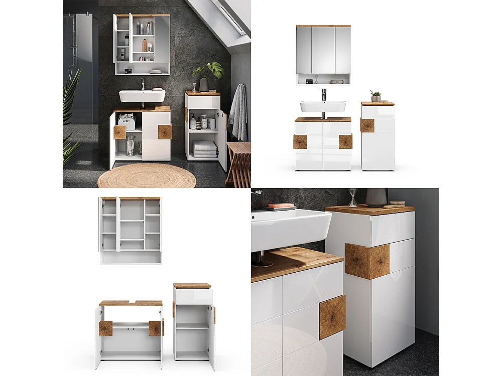 Meubles bain blanc 73x37x64 eden